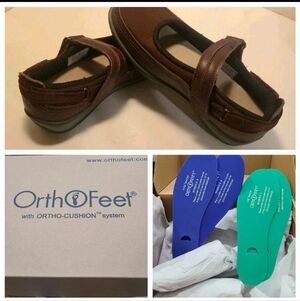 NEW ORTHOFEET CHICKASAW MARY JANE 8 D BURGUNDY RED DIABETIC ADJUSTABLE 879 W/BOX